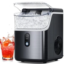 Portable Nugget Ice Maker Countertop, 35Lbs/24H, Self Cleaning ,Sonic Ice