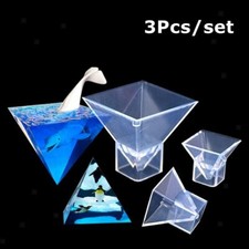 3Pcs Pyramid Silicone Mold DIY Epoxy Resin Casting Mould Jewelry Making Tool