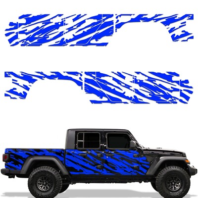 Custom Vinyl Decal Wrap Kit for 2020 Jeep Gladiator WAVY BLUE