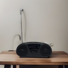 Baby Boom Box AM FM Radio Portable Black Battery TESTED WORKING Lifelong