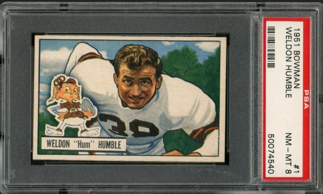 1951 Bowman #1 Weldon Humble PSA 8