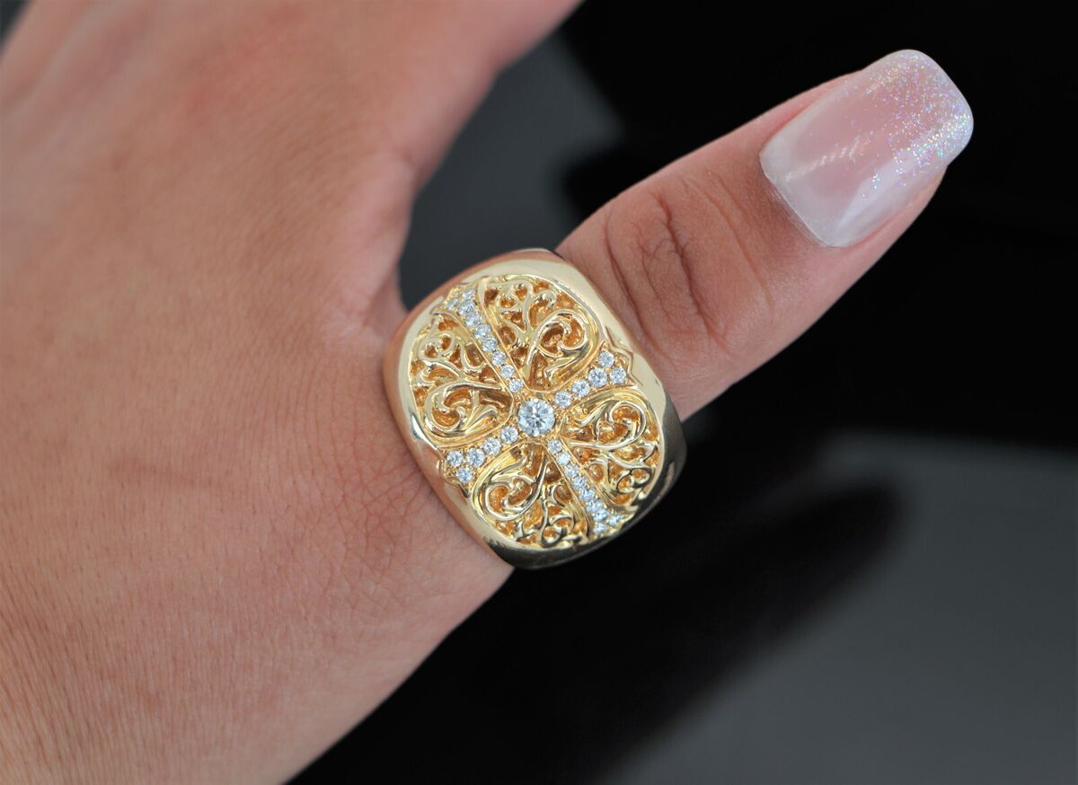$40,000 Chrome Hearts 2002 18k Yellow Gold Pave Diamond $40,000 Chrome Hearts 2002 18k Yellow Gold Pave Diamond