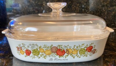 Corning Ware Spice of Life Le Romarin Dome Lid Casserole Dish A-10-B 9 3/4 X 2
