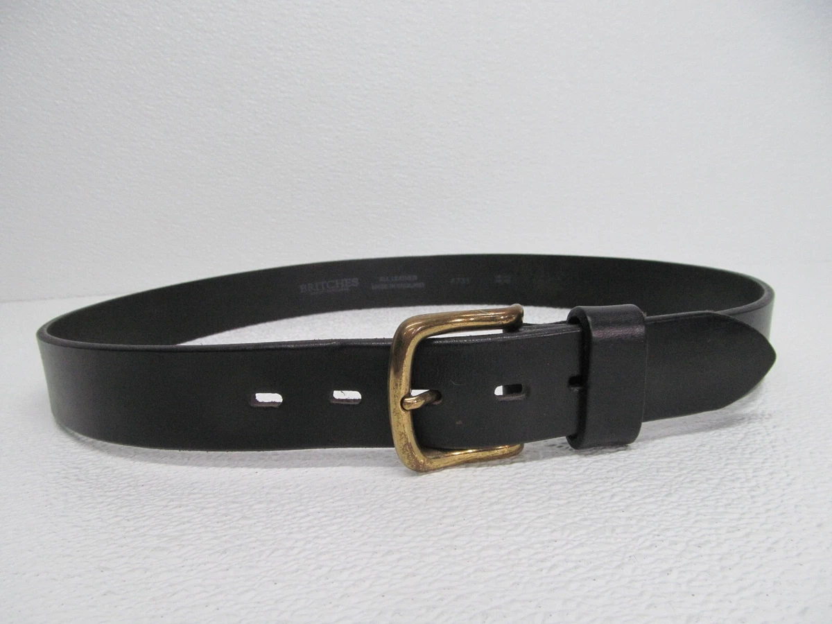 vintage Britches All Leather Black Made in England Men's Belt Size 36/90
