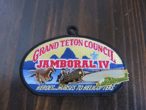 GRAND TETON COUNCIL ID OA 407 FLAP JSP JAMBORAL IV DELEGATE PATCH + 3 PINS SET