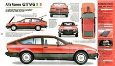 Alfa Romeo Gtv6 Spec Sheetbrochureflyercatalog1986 86