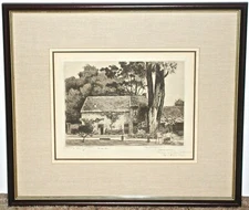 Raoul Serres Etching Home of J.F. Millet