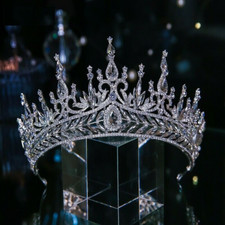 New 8cm High Large Full Crystal Tiara Crown Wedding Bridal Party Pageant Prom