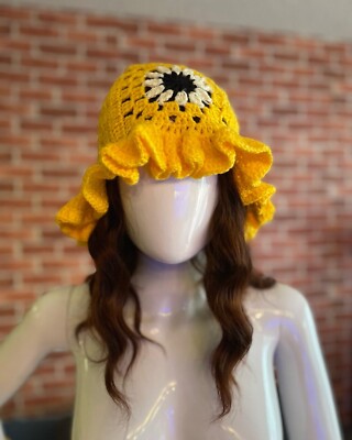 Sunflower Crochet Hat like Harry Styles