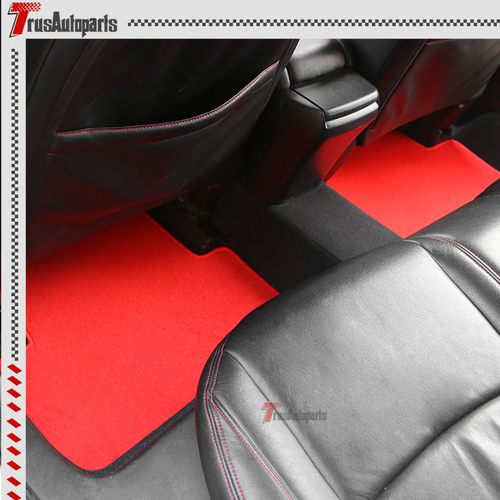 For 16-21 Honda Civic Red Floor Mat Carpet Nylon Front Rear w/ Multicolor Sport - Picture 7 of 7