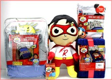 6 Pieces - RYAN'S WORLD Comforter  Sheet Set  Blanket  Red TITAN Plush - TWIN