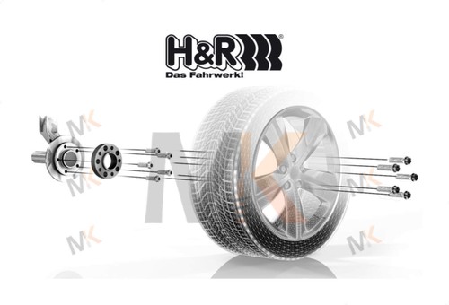 Placas de carril H&R TRAK+ negras DRA 90mm/eje para Seat Toledo II 1M2 (1998-2006) - Imagen 4 de 4