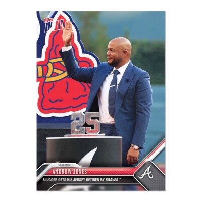 2023 MLB Topps NOW 843 ATLANTA BRAVES RETIRE ANDRUW JONES #25 CEREMONY