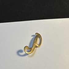 Letter / Initial P Gold Tone Brooch Pin
