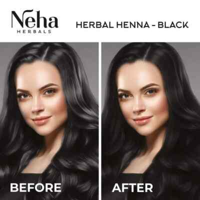Neha Herbals Henna Farbe - Schwarz (30er Pack) mit Haarfarbe auf Pflanzenbasis