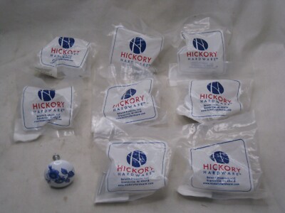 9 HICKORY HARDWARE P606-POP pulls pull handles handle lot porcelain poppy flower