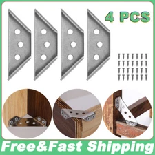 4PCS Angle Corner Brackets for Wood Corner Brackets Triangle Bracket Set Steel