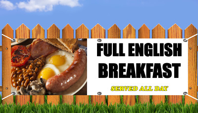 OUTDOOR PVC CAFE SHOP VOLL ENGLISCHES FRÜHSTÜCK BANNER SCHILD KOSTENLOSE KUNSTARBEIT BEREIT   