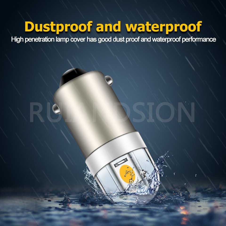 Lot De 10 Ampoules LED BA9S T4W 3030 Blanc Froid 6V - Pour Feu De Position, Plafonnier - Non Polarisées