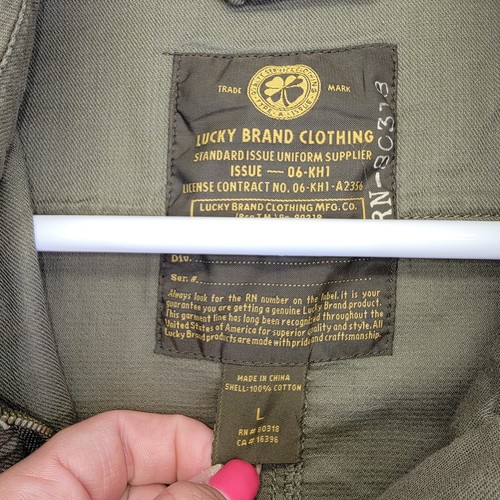 Lucky Brand Jacket Women’s Large Standard Issue Uniform Olive Green Cargo Zip - Picture 14 of 17