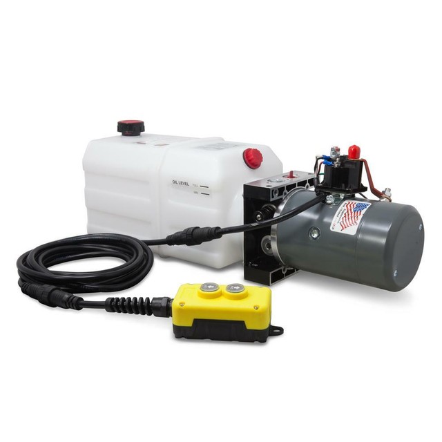 Single Acting Hydraulic Pump For Dump Trailers KTI 12VDC 6 Quart