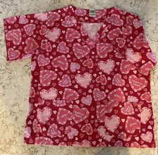 UA Uniform Advantage Scrub Top Valentine Hearts Size Large