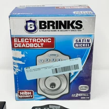 Brinks Electronic Deadbolt Keyed Entry Satin Nickel Finish 2686-119 – Pre-owned