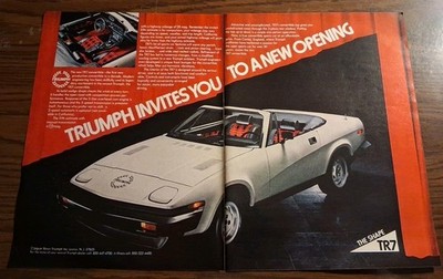 TR7 Convertible Triumph Rover Jaguars Print Ad 1979 16x11 Art