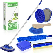 62'' Car Wash Brush With Long Handle - Chenille Microfiber Mop Mitt, Cleaning...