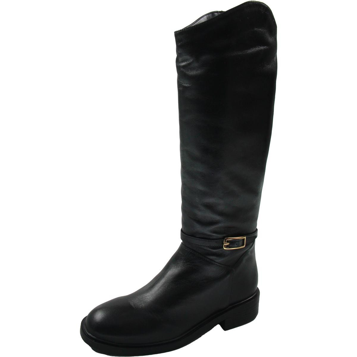 Женские сапоги до колена Arezzo MCKENNA черного цвета с пряжкой 7 Medium BM BHFO 6998 3890₽