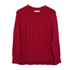 Next Red Ribbed Knit Jumper Crew Neck Medium