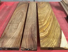 THREE (3) PIECES KILN DRIED S4S CANARYWOOD LUMBER WOOD 24" X 2.75" - 5" X 3/4" M