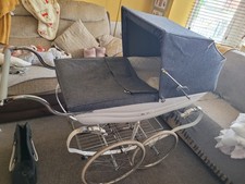 Silver Cross Coachbuilt Pram Vintage Barmoral White And Grey