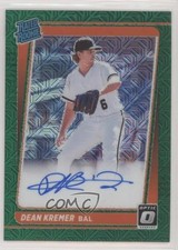 2021 Panini Donruss Optic Green Mojo Prizm 65/99 Dean Kremer #RRS-DK Auto gp1