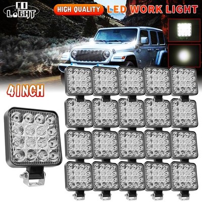 20 X 48W LED Work Light Truck OffRoad Tractor Flood Lights 12V Square 4 Inch SUV