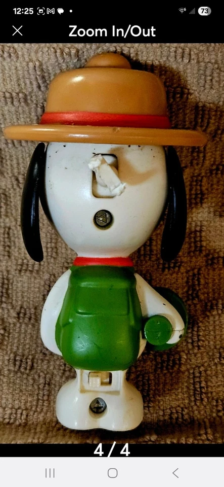 Peants McDonald's Snoopy Beagle Scout falta mochila roja y no funciona. 3 oz Foto 4 de 4