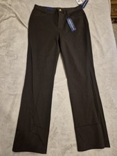 NWT Chaps Ralph Lauren Women's 10 Dress Pants Black Stretch 32L