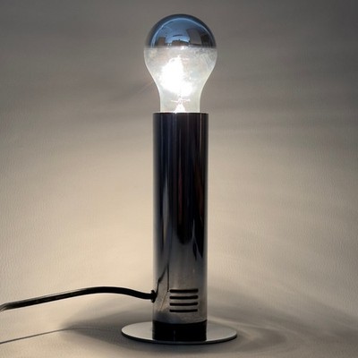 Tischleuchte Zylinder Metall Chrom Design Targetti Sankey Space Age 1970