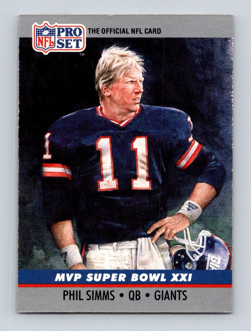 1990 Pro Set #21 Super Bowl MVP Collectibles Phil Simms New York Giants
