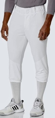 ADIDAS WHS White Dk Grey Knee Length Traditional Baseball Pants NEW Mens Sz M