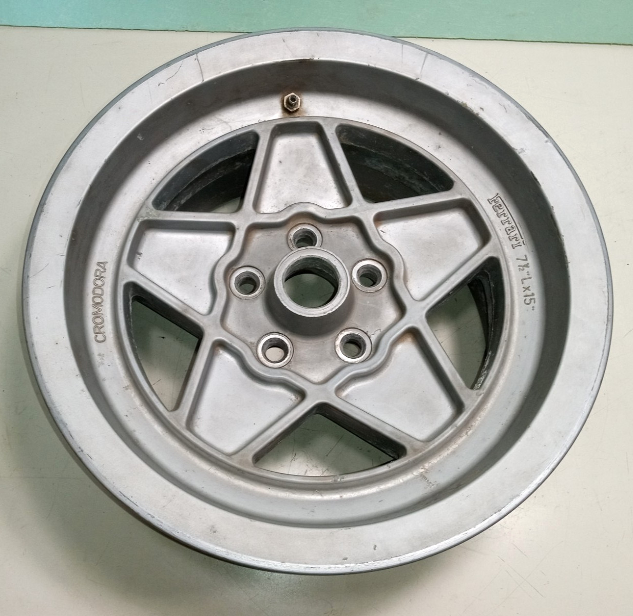 Ferrari 400 GT Wheel Rim_7 1/2"L X15"_1976 Date Code_GENUINE FERRARI