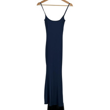 Quince Women Tencel Rib Knit Maxi Slip Dress Navy Basic Sleeveless XS
