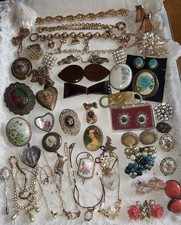 Antique Vintage Victorian Jewelry Lot Signed And Unsigned