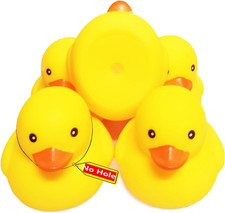 3.2 Inch Rubber Yellow Ducks/ Ducky No Hole Waterproof No Squeak Bath/Pool/Wate