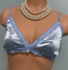 NEW 2nd Skin Stretch satin Bralette Bra XL 38 40 42 Lingerie Top Girlie