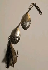 Early WTJ Lowe Buffalo Bait Double Blade Spinner Bait Size 7 Brass Box Swivel