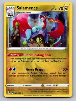 Salamence 109/203 Holo Rare Evolving Skies Pokemon Holo Near Mint
