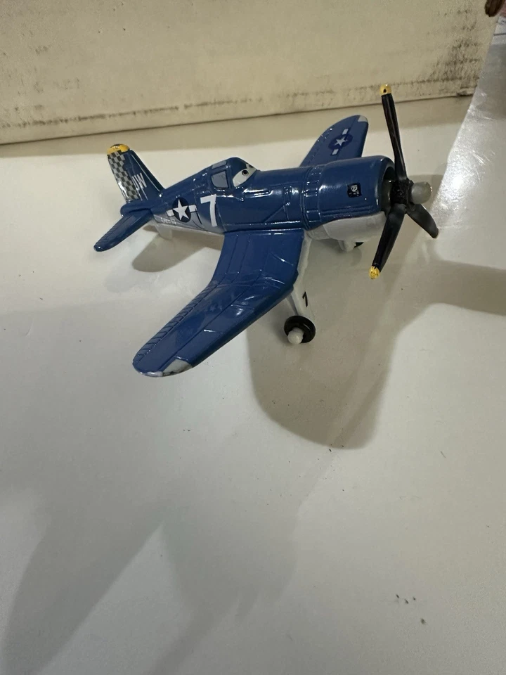 Disney Pixar Cars Aviones Patrón Riley Diecast 1:55 Mattel X9461 Azul Usado Foto 2 de 4