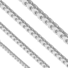 925 Franco Sterling Silver Solid Chain Necklace Bracelet Diamond Cut High Polish