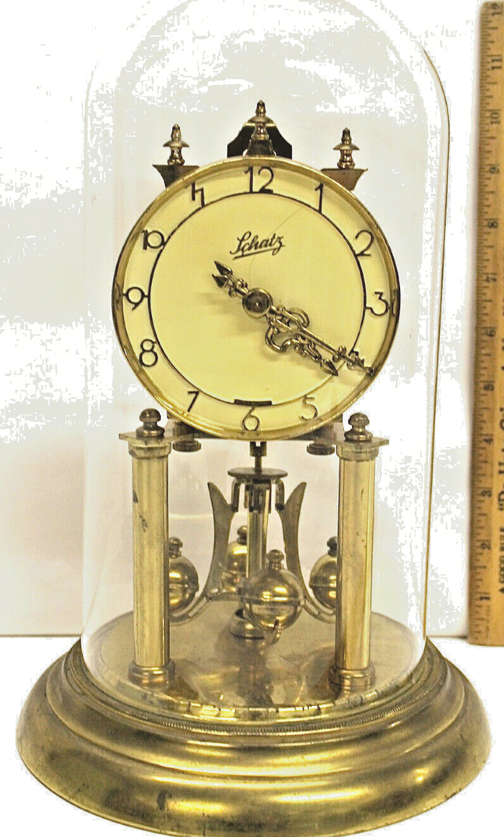 Vintage Schatz 400 Anniversary Clock Glass Globe Jahresuhrenfabrik